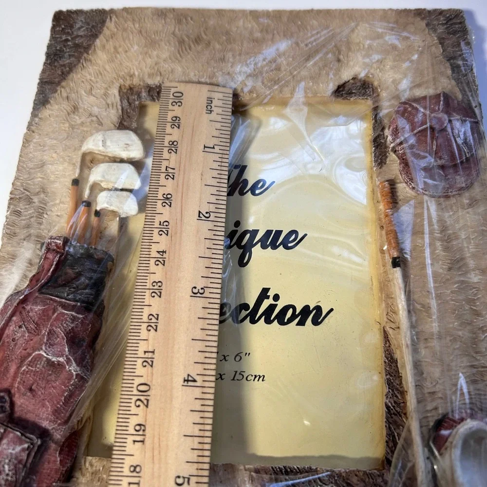 Golf Photo Frame Unique Collection 4x6 Picture Holder Red Bag Clubs Shoes VTG