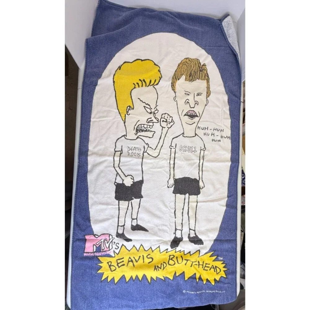 Vintage 1993 Beavis & Butthead Beach Towel MTV 28