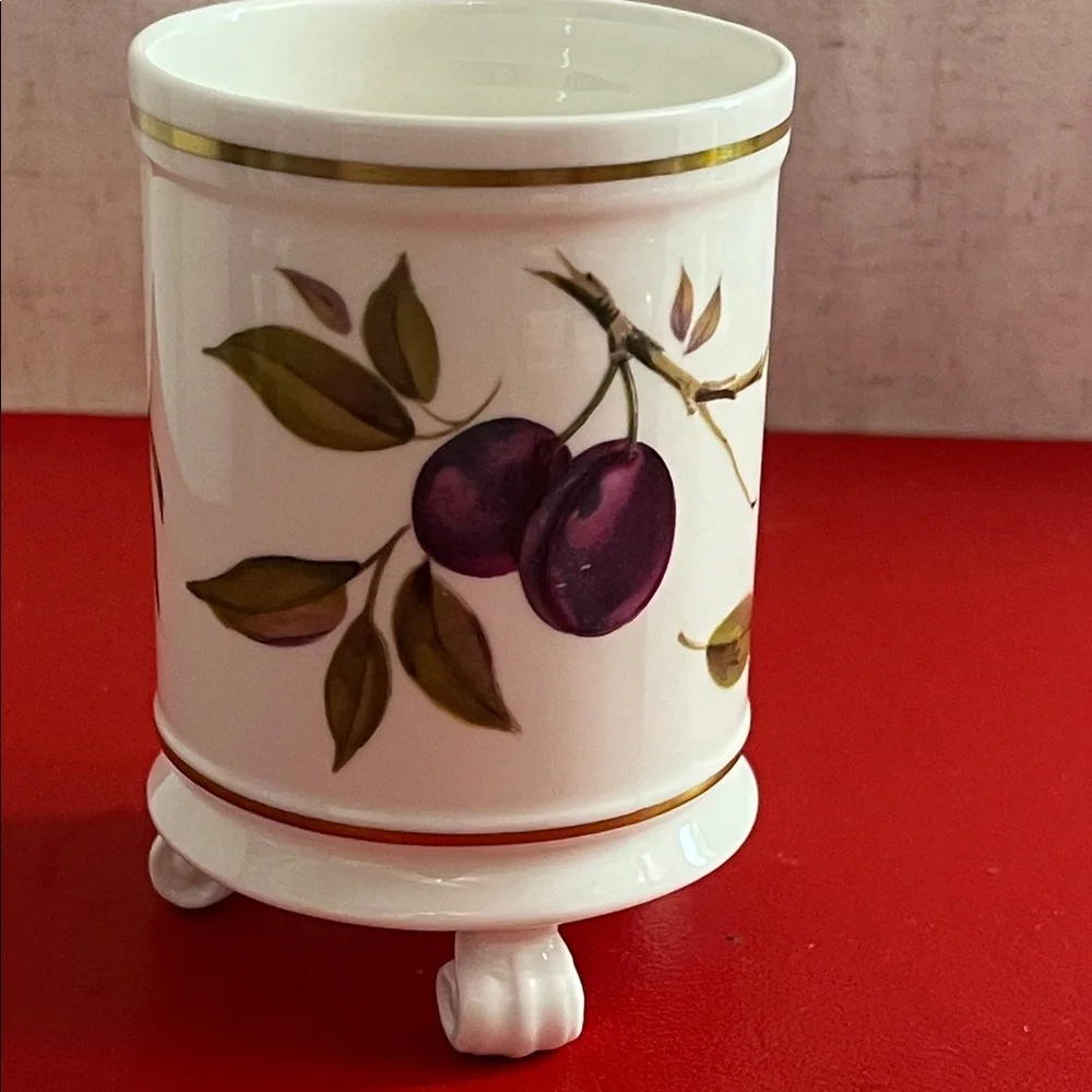 Royal Worcester Evesham Gold Utensils Pot 4.15”H 2.75”D