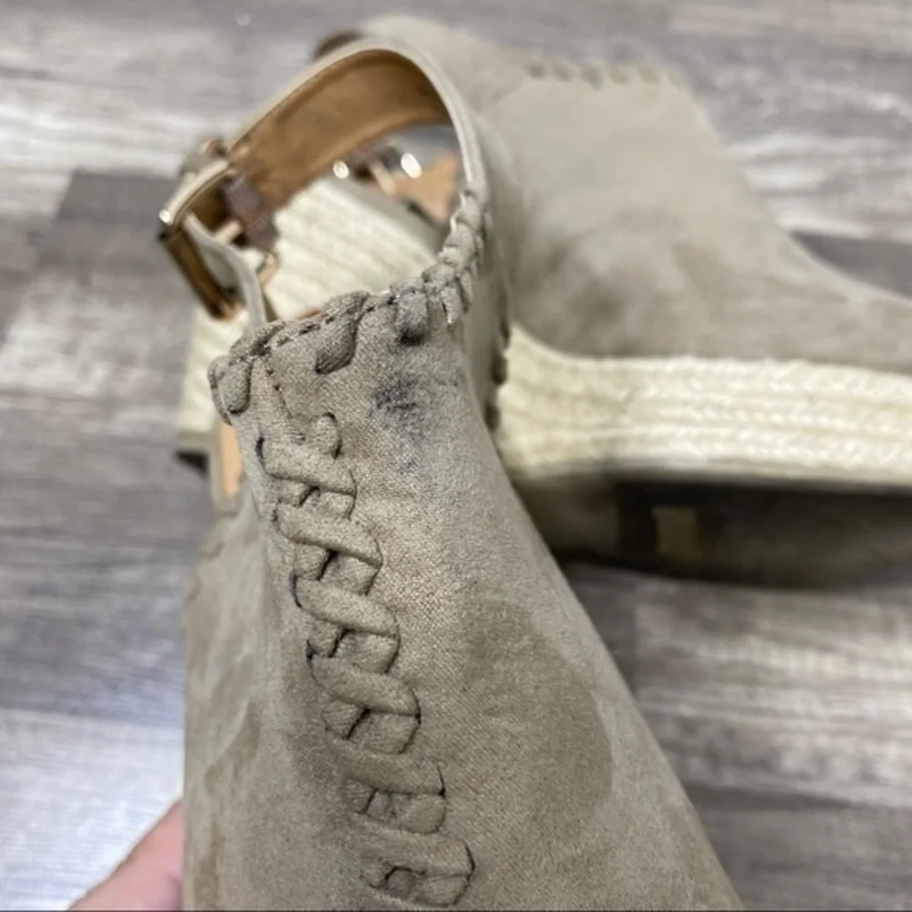 REPORT Espadrille Peep Toe Wedges size 9.5