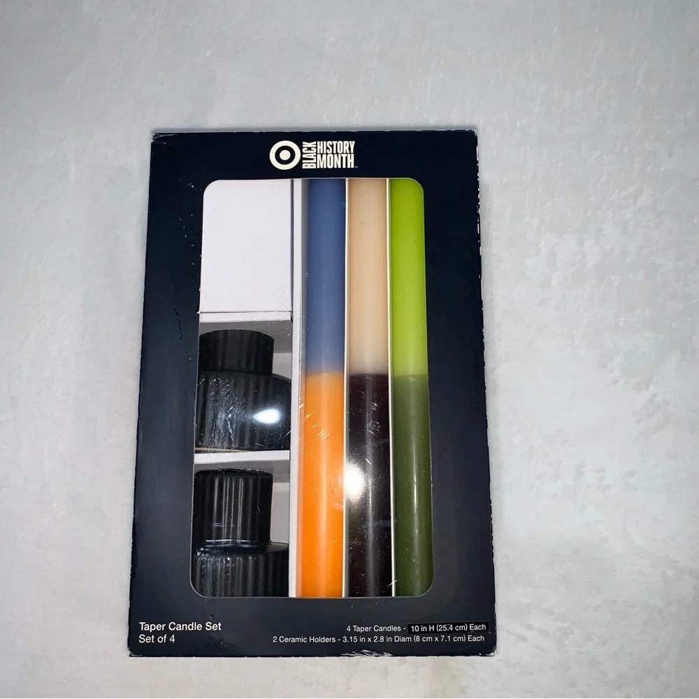 Black history month target Colorful Taper Candle Set with Holders new‎ in box