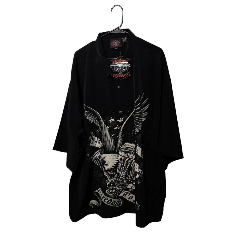Dragonfly Shirt Mens 5XL Black Roadhouse Eagle Motorcycle Biker Freedom to Ride