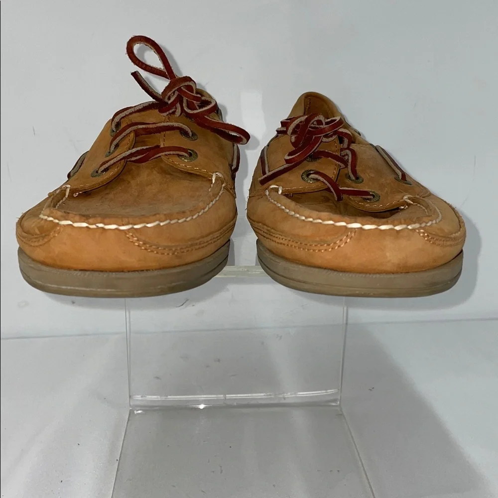 ROCKPORT LEATHER NUBUCK TAN BOAT SHOES FTL-02-050