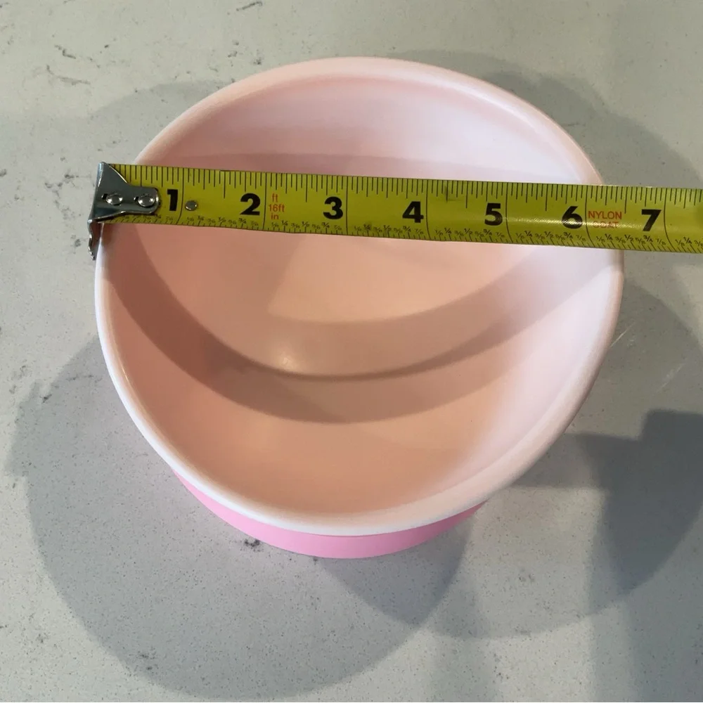 Pet Bowl, Cat/Dog feeder, Non-Slip Bottom Plastic Pet Bowl Pink in Color