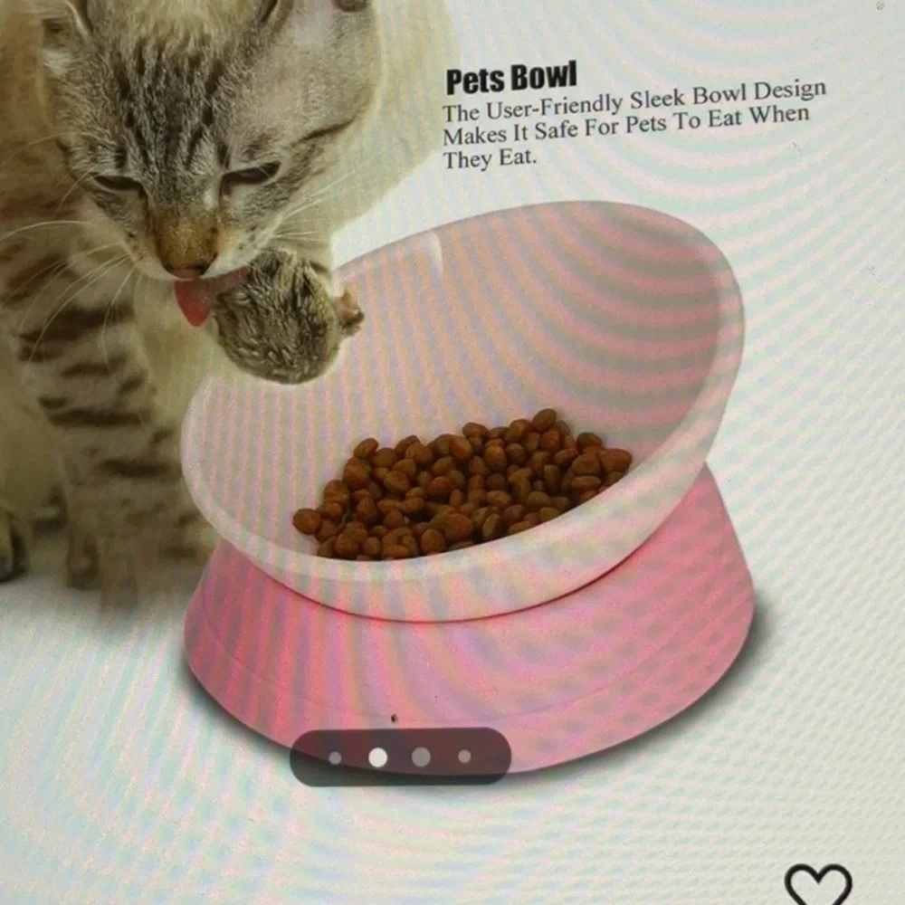 Pet Bowl, Cat/Dog feeder, Non-Slip Bottom Plastic Pet Bowl Pink in Color