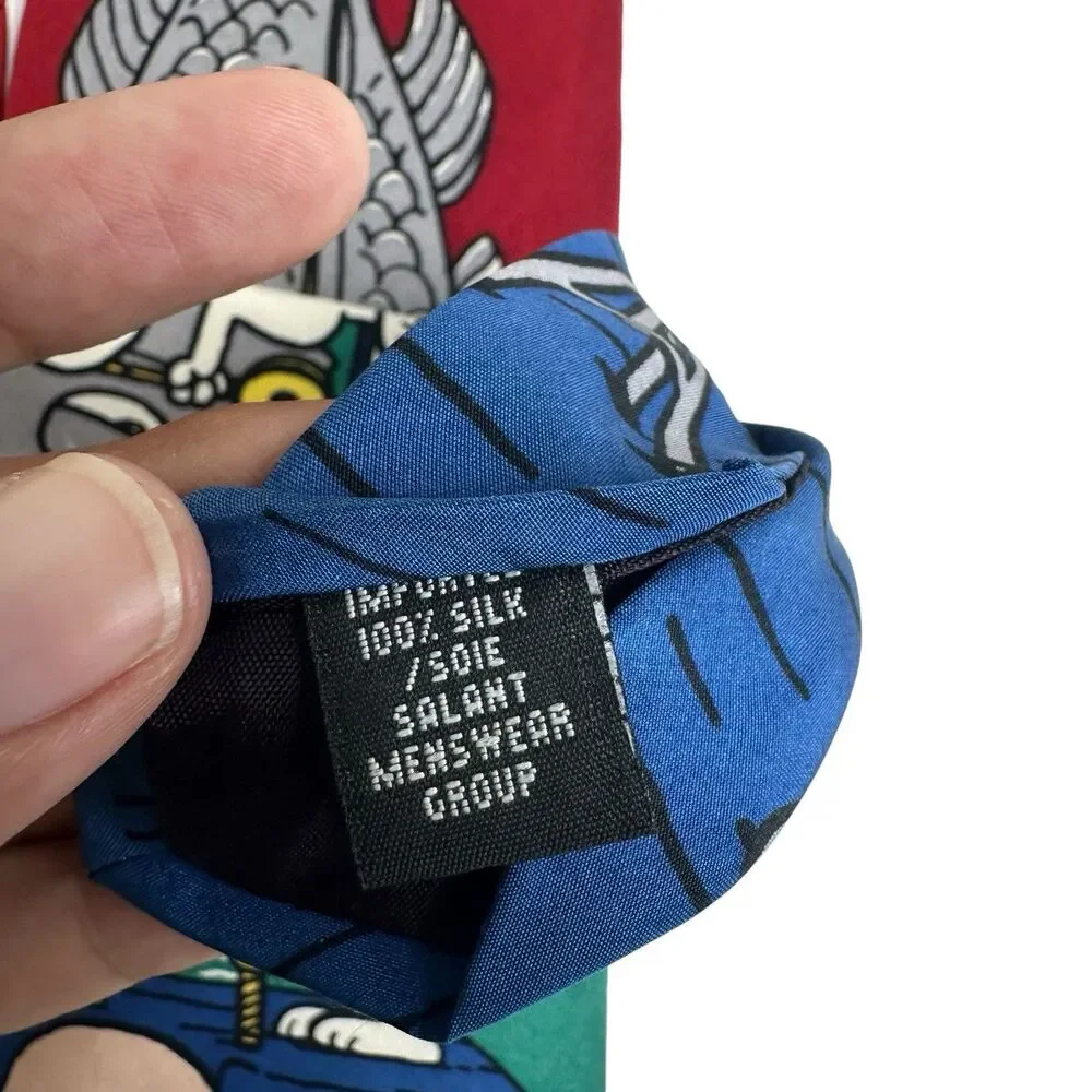 Peanuts Men's 100% Silk Necktie Worlds Greatest Fisherman Snoopy Charlie Brown