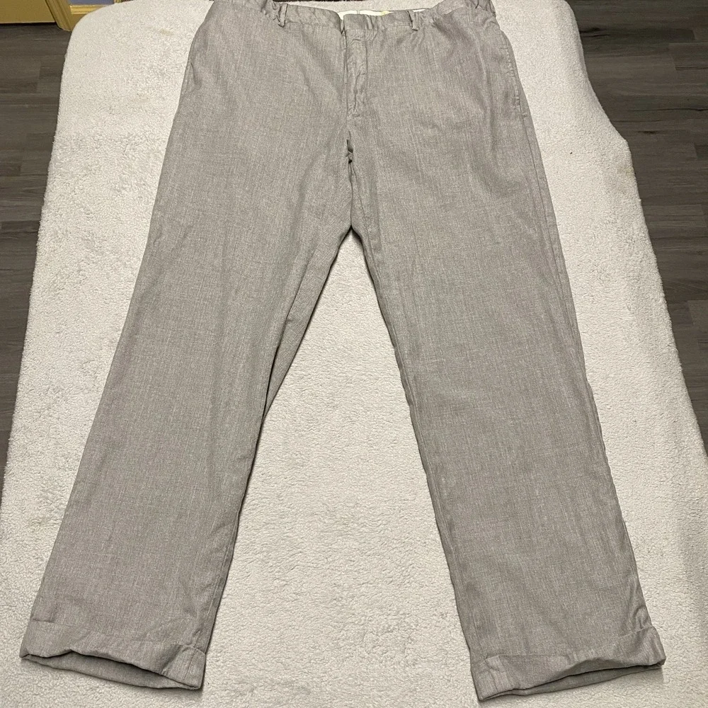 Vintage Polo Ralph Lauren Wool Pants Mens 36x29.5 Gray Cuffed Made In Italy