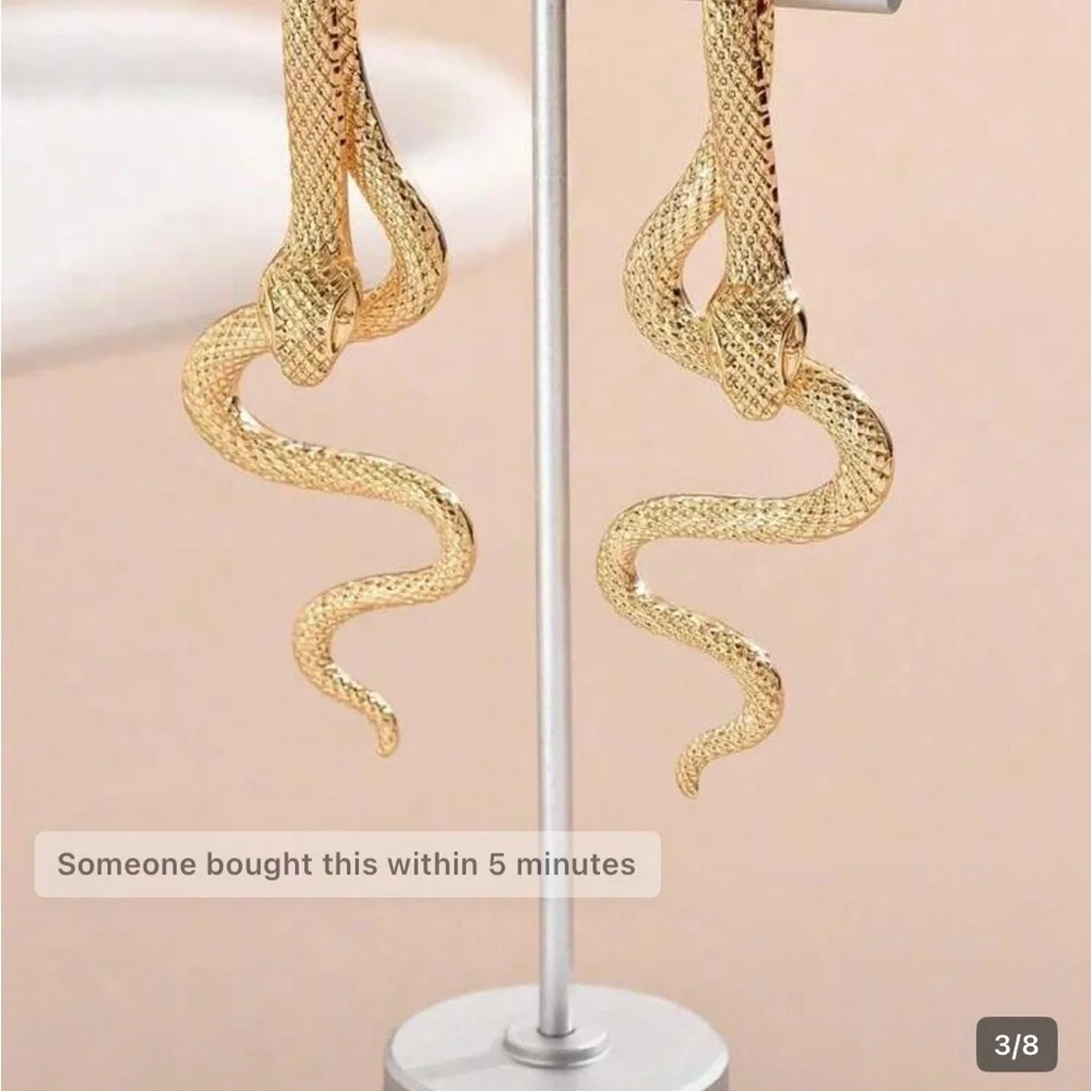 Chic Gold Serpent Earrings