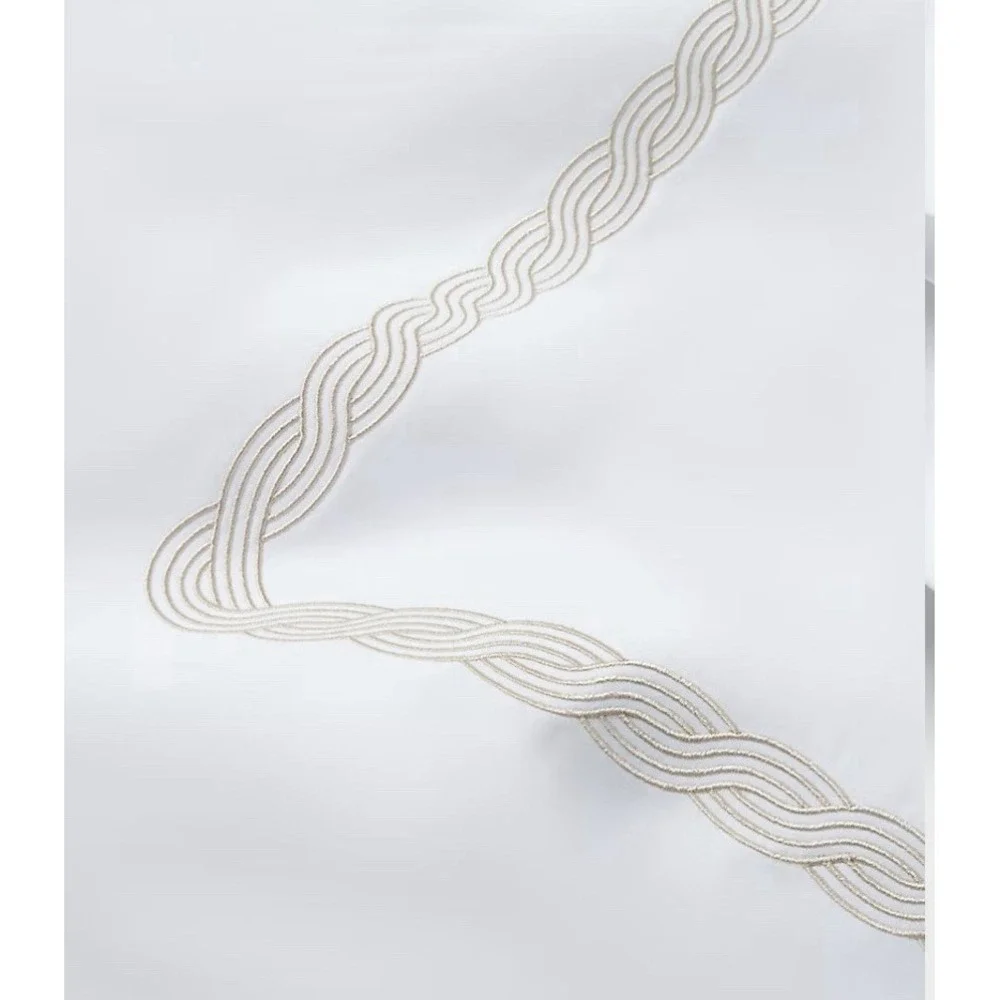Ralph Lauren KING Spencer Duvet Cable Embroidery White Flax Cotton NEW $470