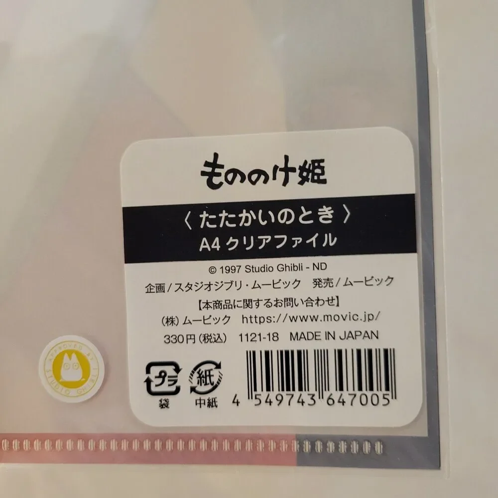 Princess Mononoke Clear File Retro Official Japan Kawaii