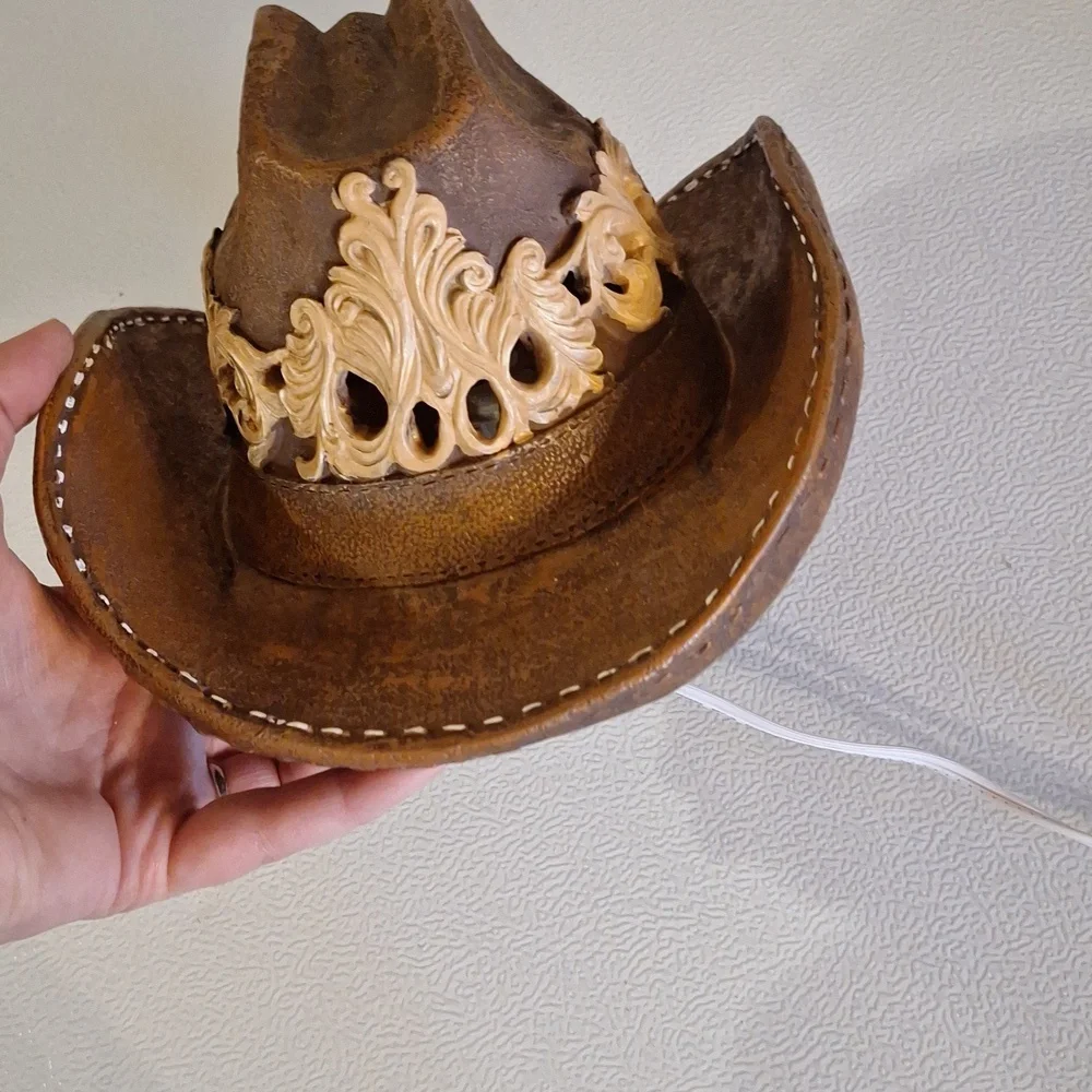 Vintage Western Cowboy Hat Nightlight Lamp