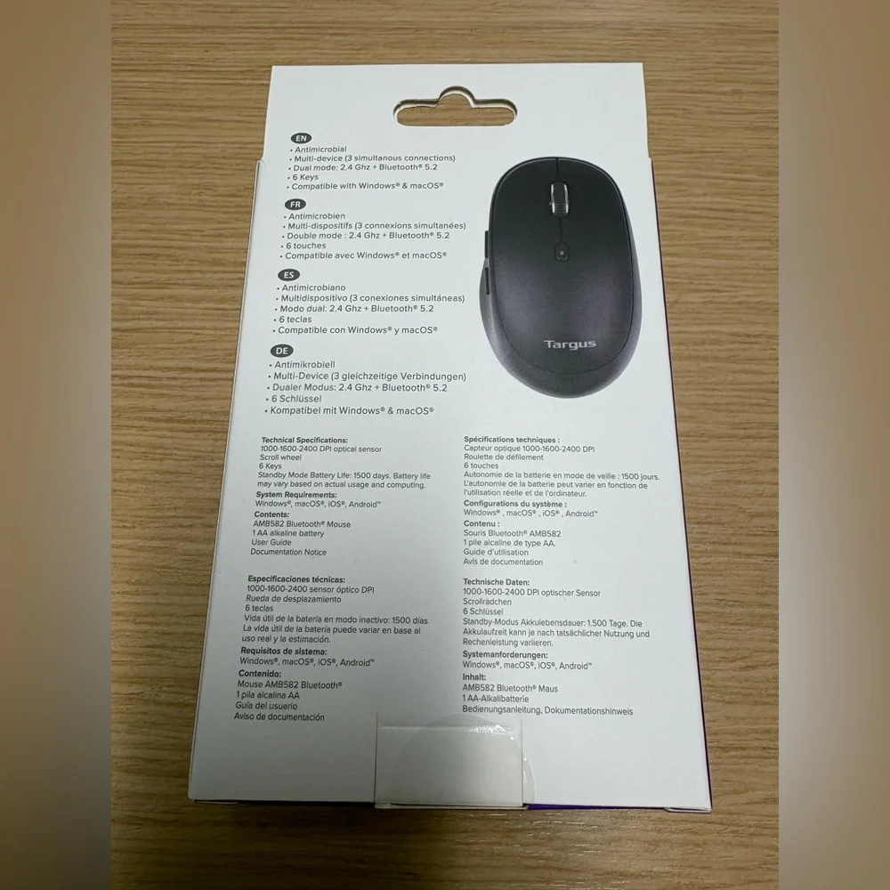 Targus Midsize Multi-Device Wireless Bluetooth Mouse, Model: AMB582GL