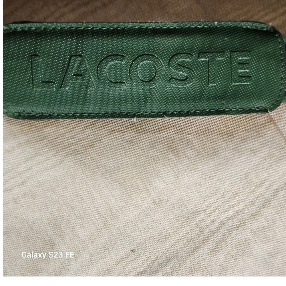 Lacoste Messenger Bag Black Green Canvas Crossbody Laptop Satchel Vintage Sport