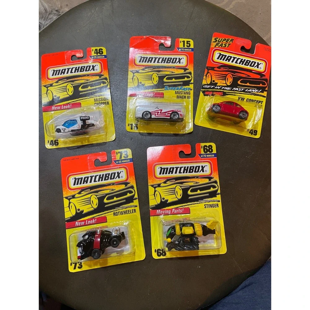 Vintage Matchbox Lot of 5 New 1997 75 Challenge Mustang VW Mission Chopper