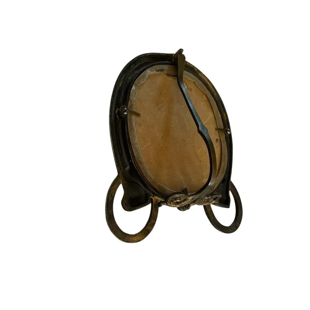 Vintage Brass Horseshoe Picture Frame #305 A Horse Lover Equestrian Western