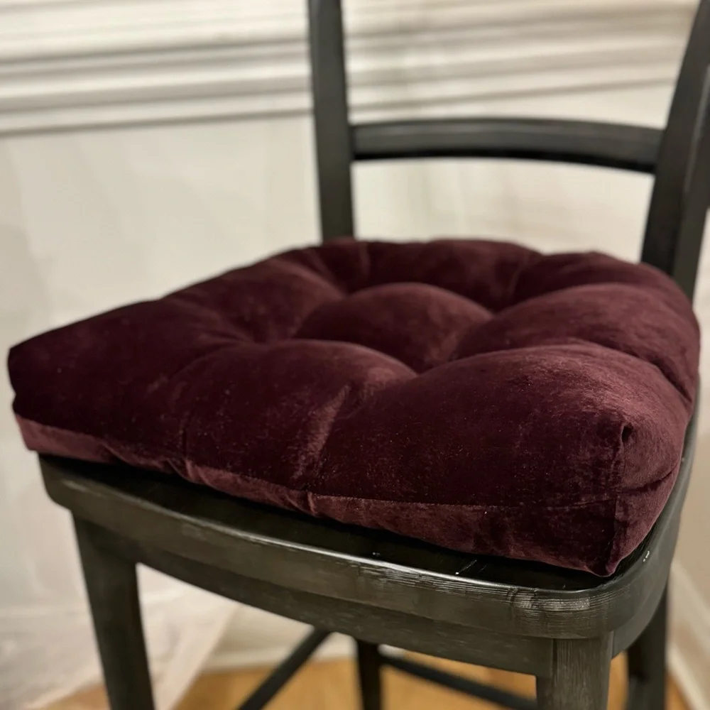 Vintage Indoor Reversible Velvet Chair Pad / Cushion