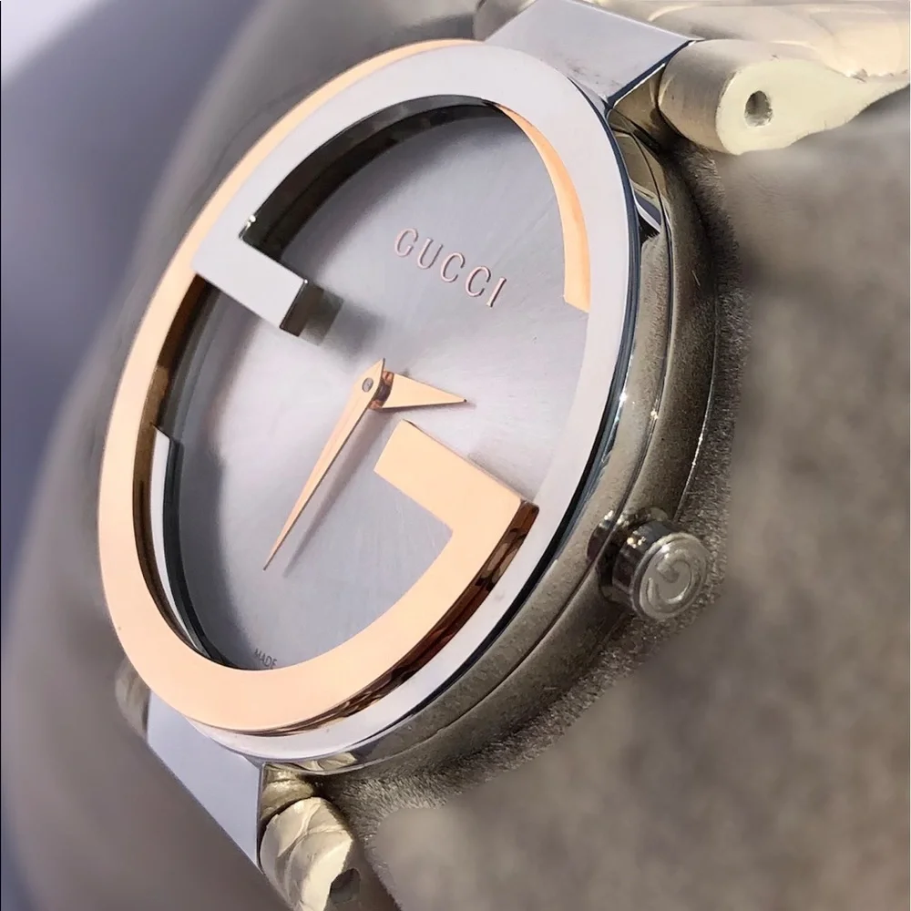 🆕 GUCCI 18k GOLD INTERLOCKING G WATCH