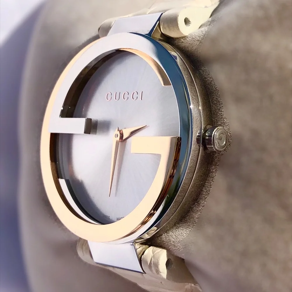 🆕 GUCCI 18k GOLD INTERLOCKING G WATCH