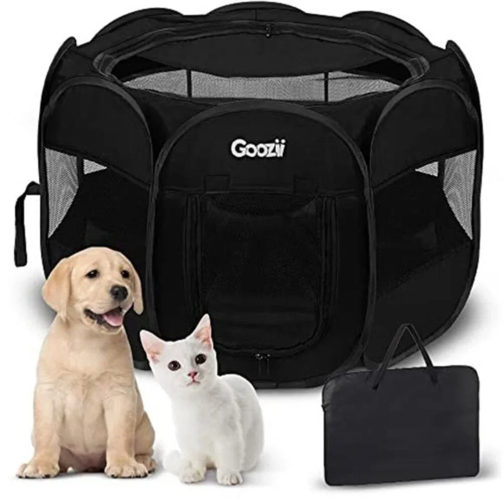 Portable Pet Dog Play Pens Kennel Crate with Top Cover