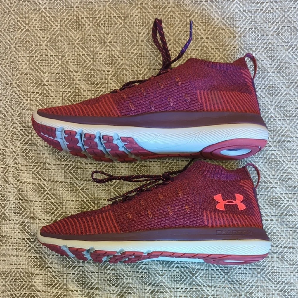 Under Armour Slingflex Rise Women's Merlot Rustic Red Knit Sneakers