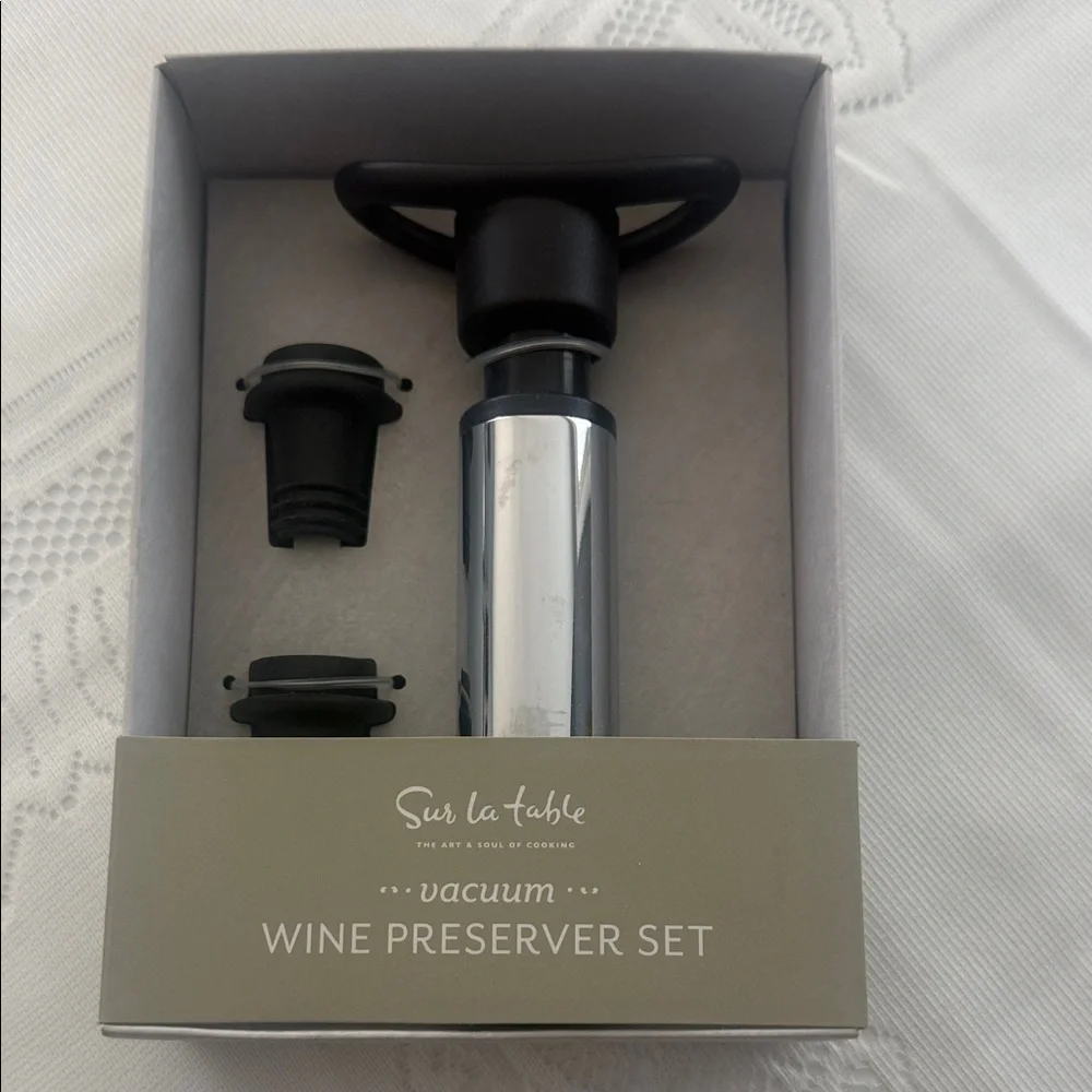 Sur La Table Black and Silver Vacuum Wine Preserver