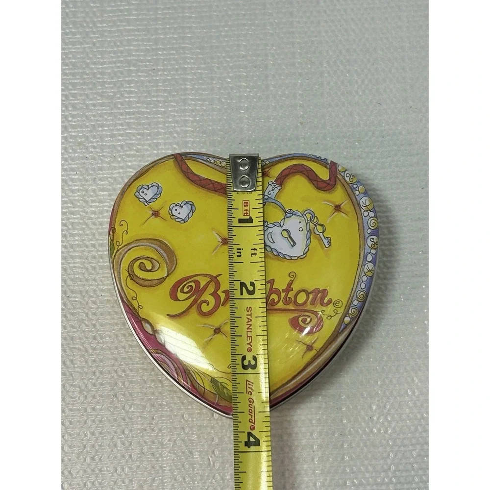 Vintage Brighton Jewelry Empty Heart Shaped Multi Color Tin