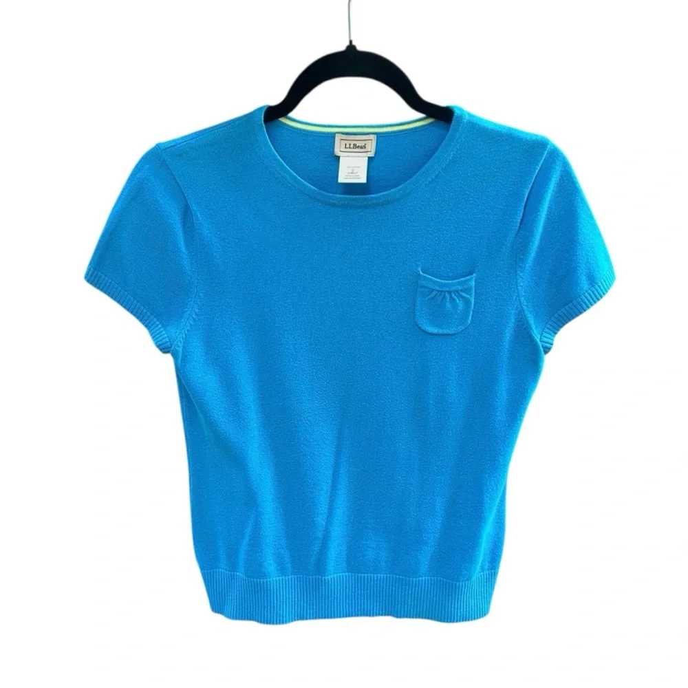 L.L. Bean Vibrant Blue Knit Sweater Top Size S in EUC