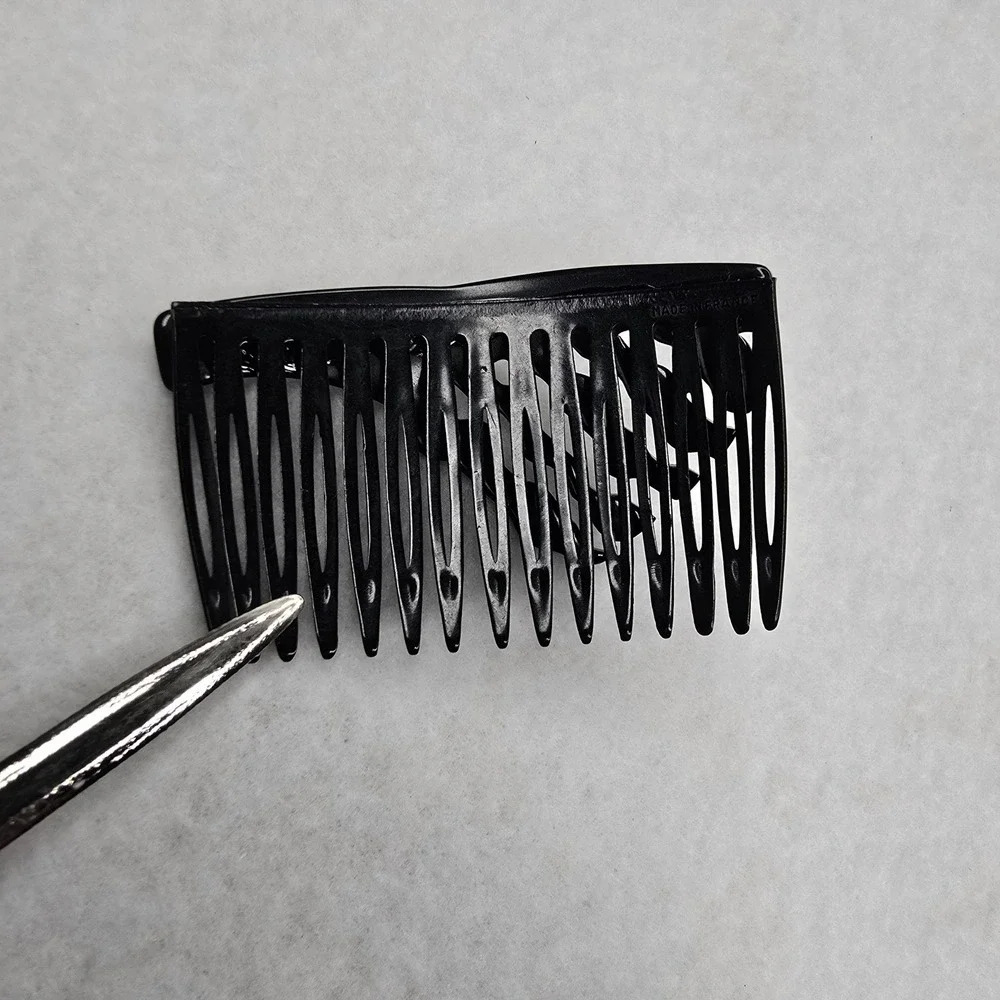 Vintage France Hair Side Tuck Comb Accessory White Art Deco Wavy READ
