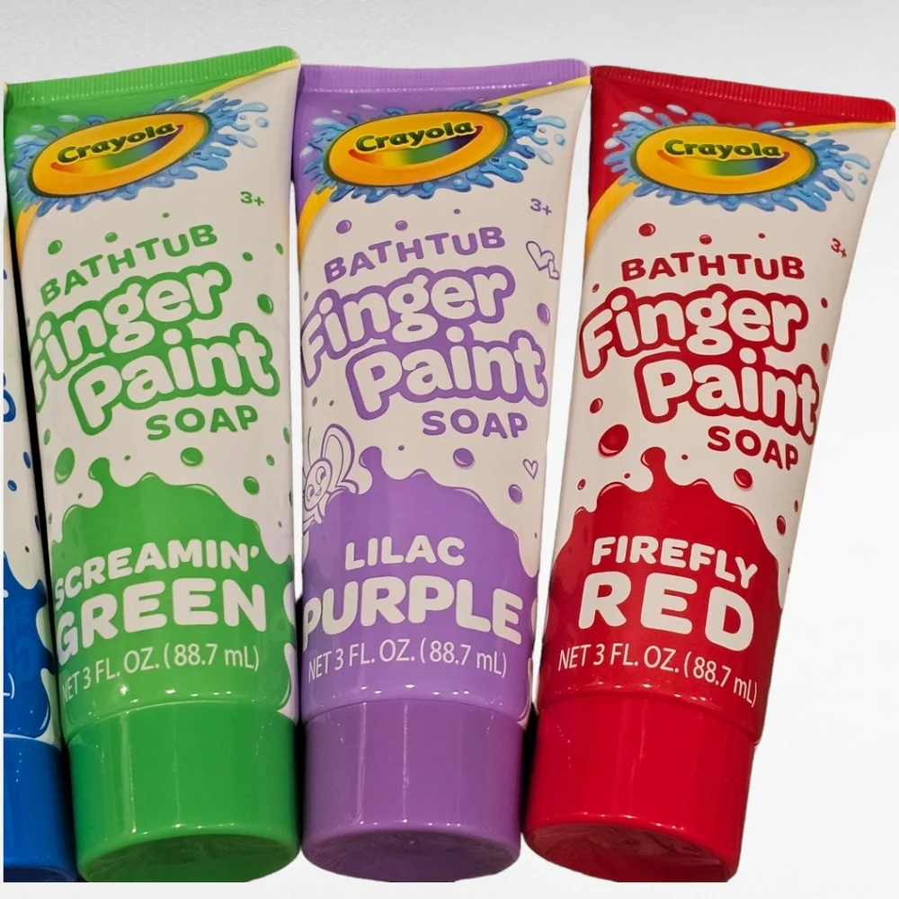 NWT 6 Crayola Bathtub Finger Paint Soap Vibrant Colors