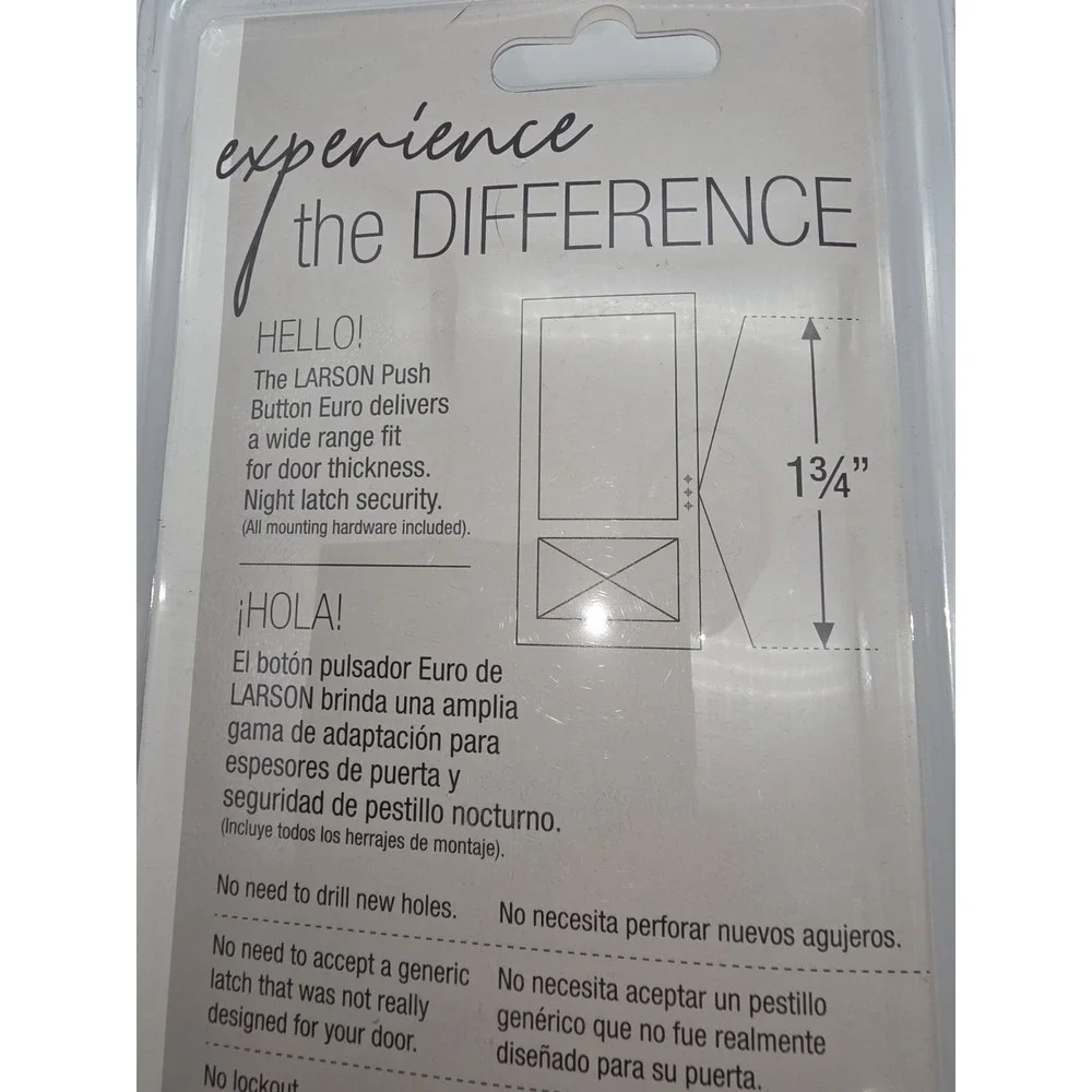 Larson Storm Door Latch Push Button EURO Fits Most Other Brands White 0923041724