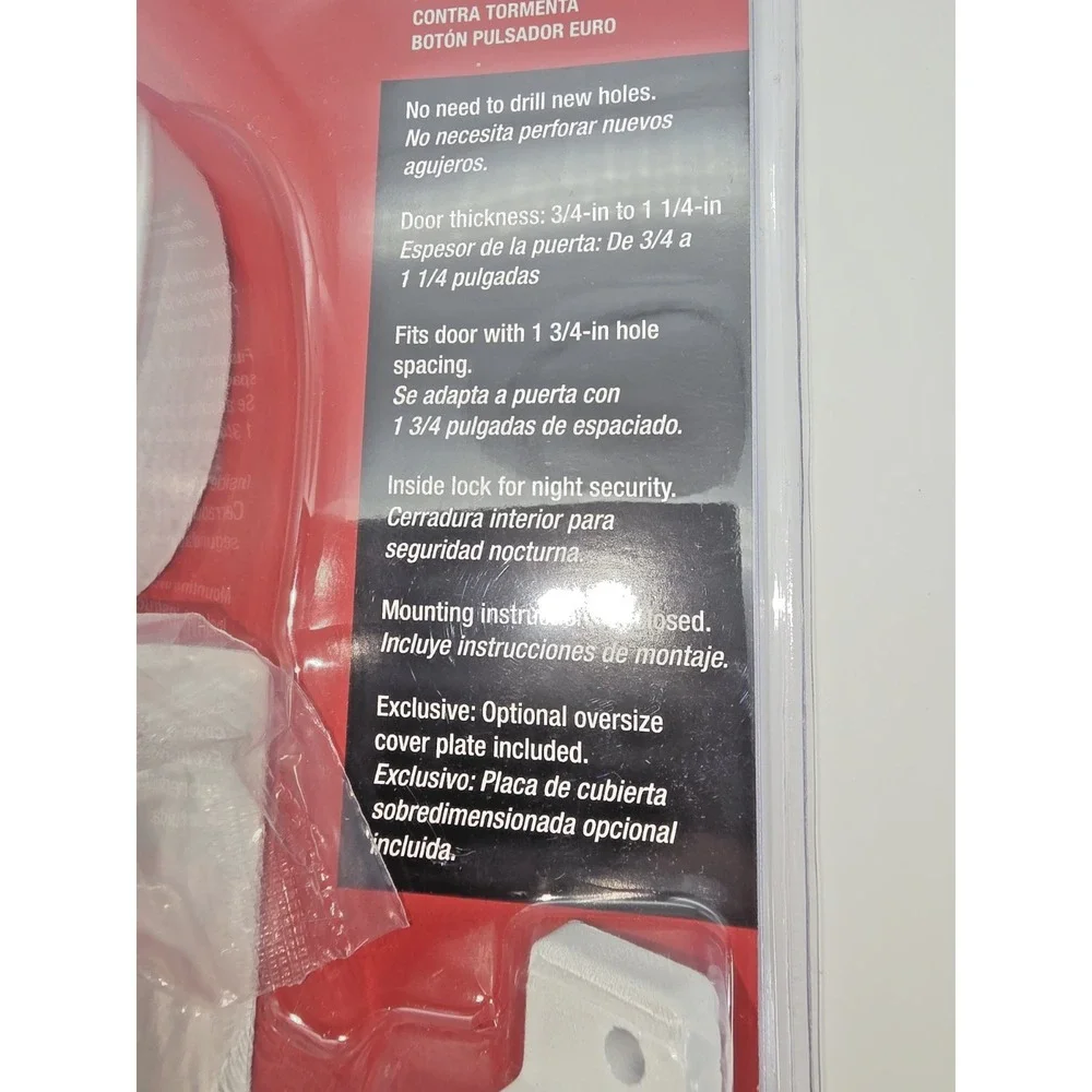 Larson Storm Door Latch Push Button EURO Fits Most Other Brands White 0923041724
