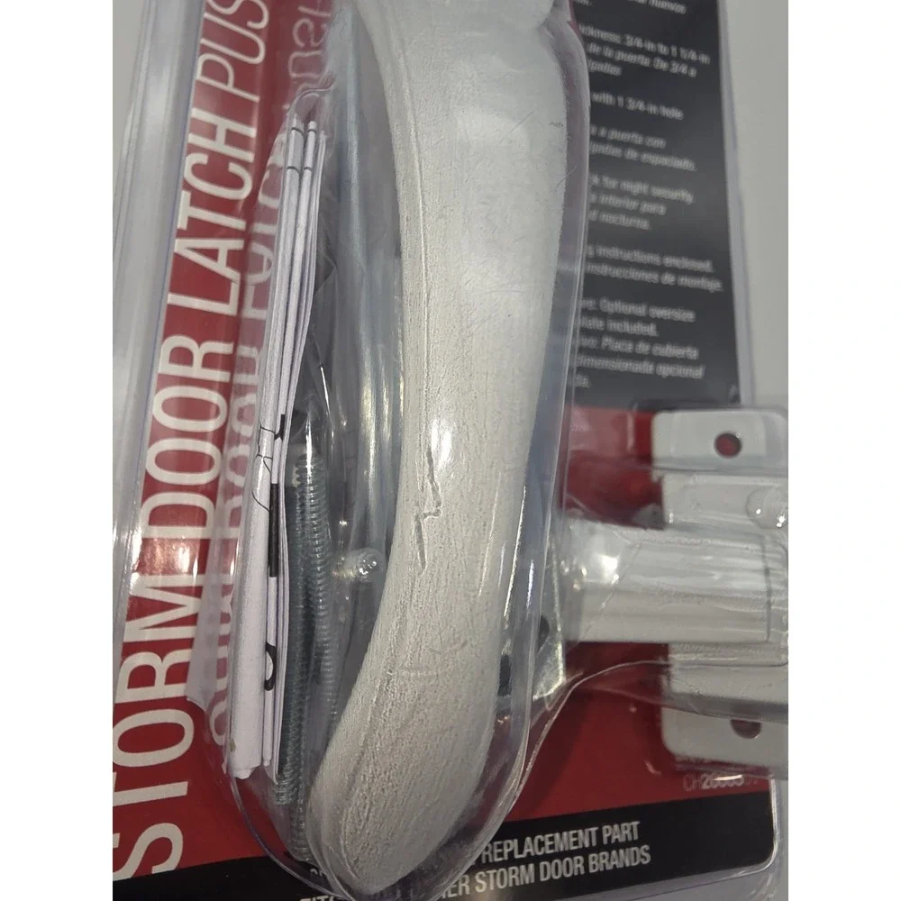 Larson Storm Door Latch Push Button EURO Fits Most Other Brands White 0923041724