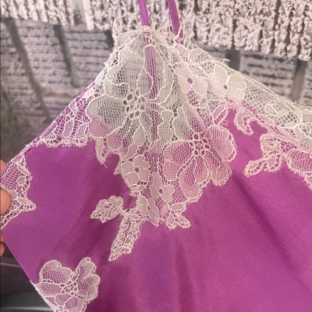Vintage Victoria's Secret Purple Chemise with White Lace