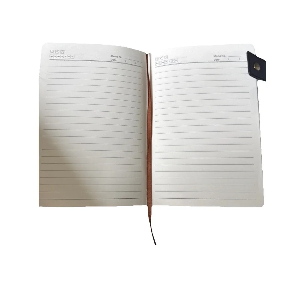 Notebook‎ Vintage Leather Journal  Travel Black Snap Ribbon Page Finder T22