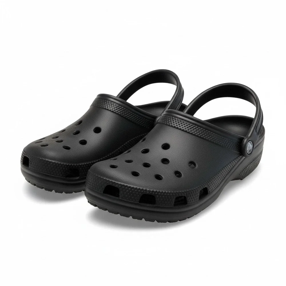 Crocs Classic Clog Black Men Size 8 Women's 10 Wide Slip‎ On Casual Shoes