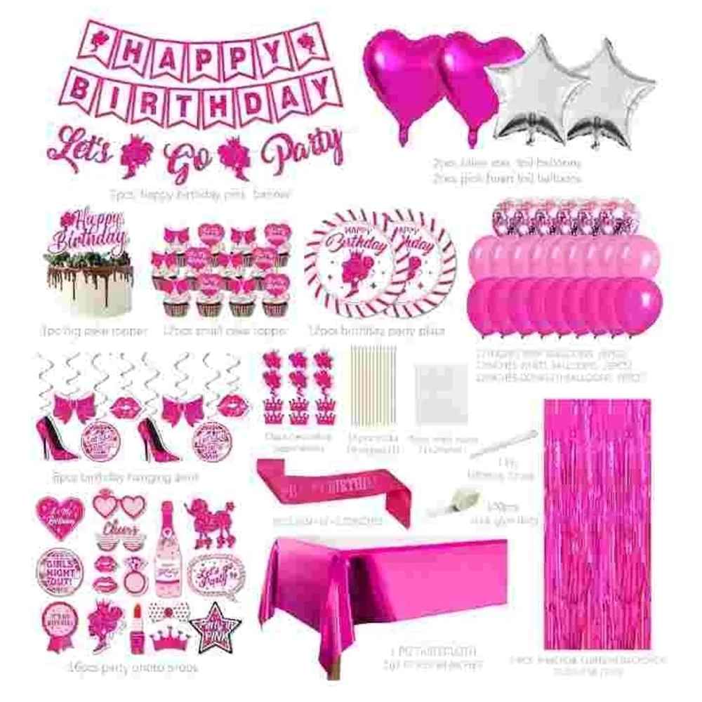 Pink Birthday Party Decoration Set NIB
