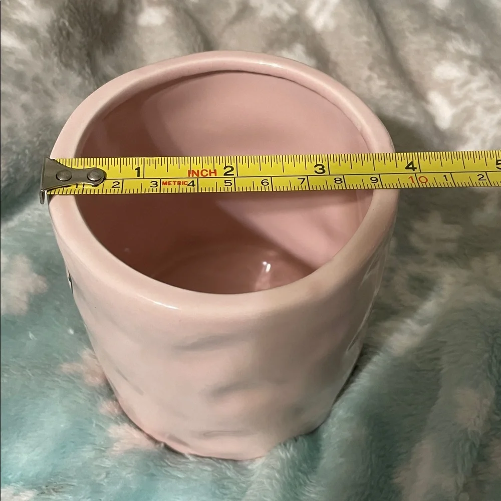 Rae Dunn Inspired Bunny Kisses Pink Ceramic Jar Like New