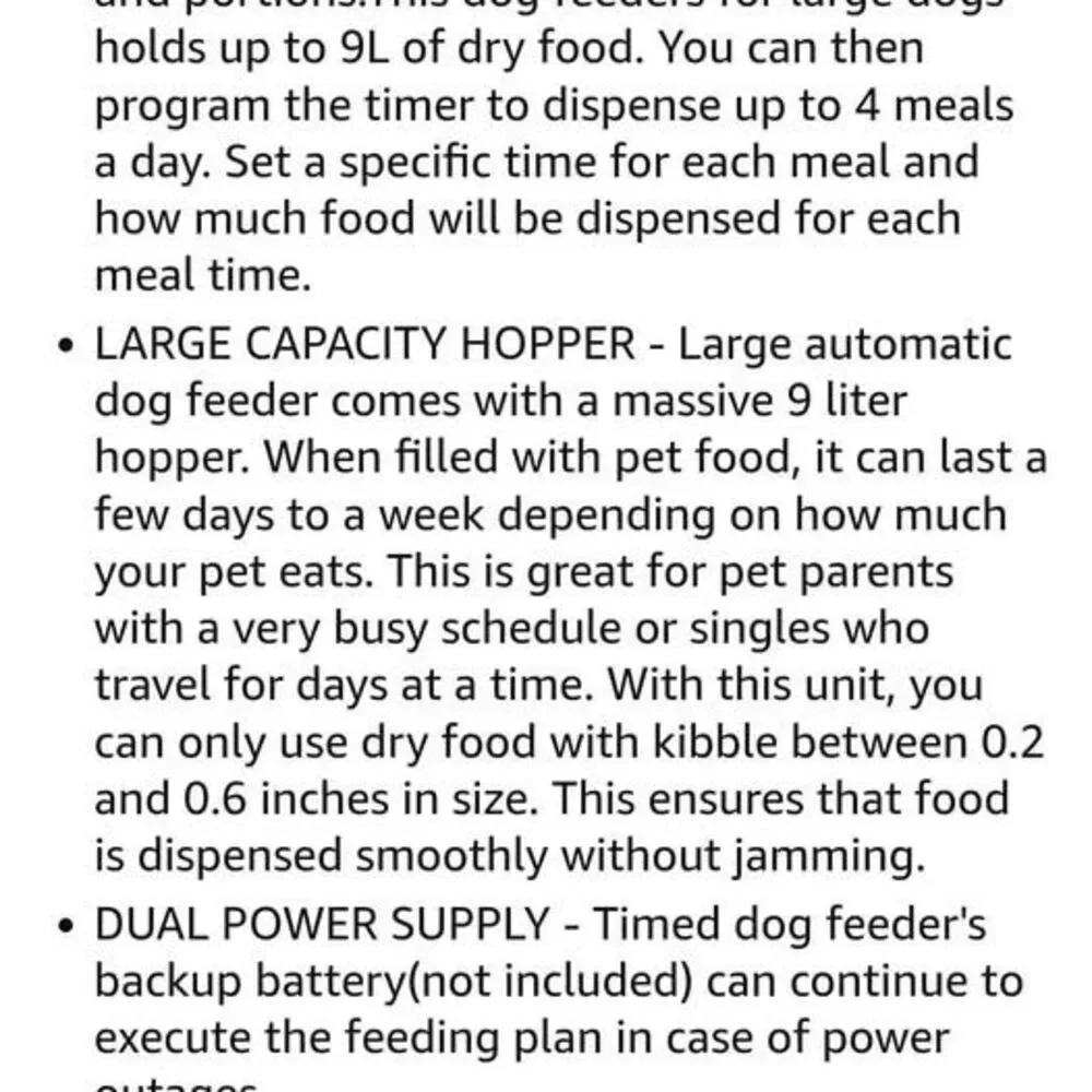 DOGNESS 9L Dog Feeders for Large Dogs, Automatic Dog Feeder with Timer