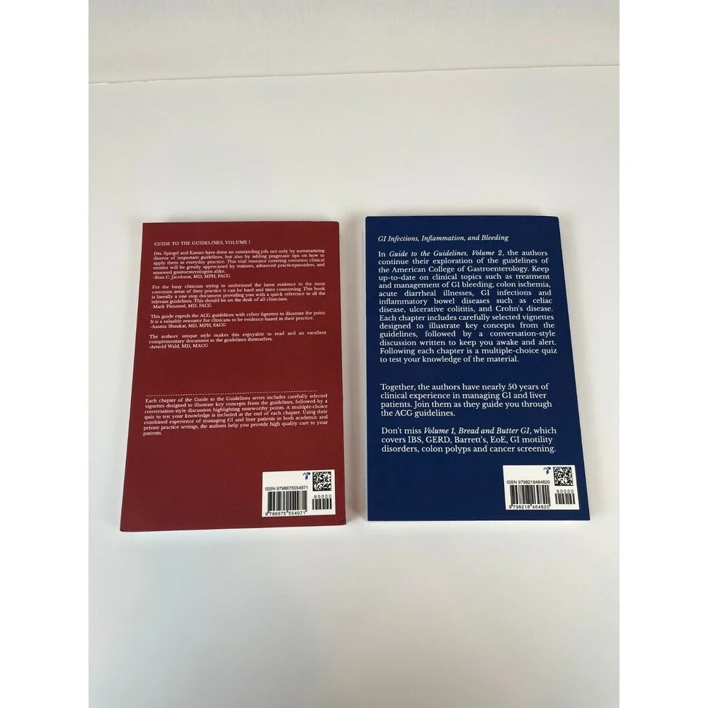 Lot of Guide to the Guidelines Volume 1 & 2- Spiegel & Karson- ACG GI Infection,