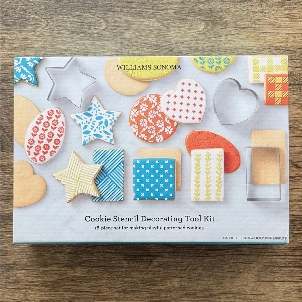 BNIB Williams Sonoma Colorful Cookie Stencil Set