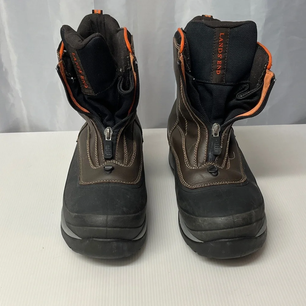 Lands' End Men's Black and Brown Snow Boots. 2327