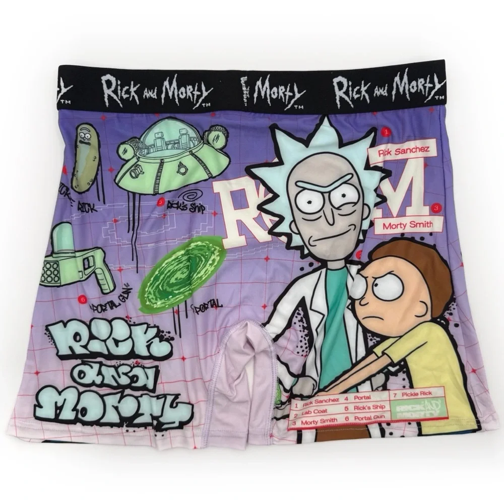 Rick and Morty Boxer Briefs Mens Size Medium Underwear Purple Pickle Rick New