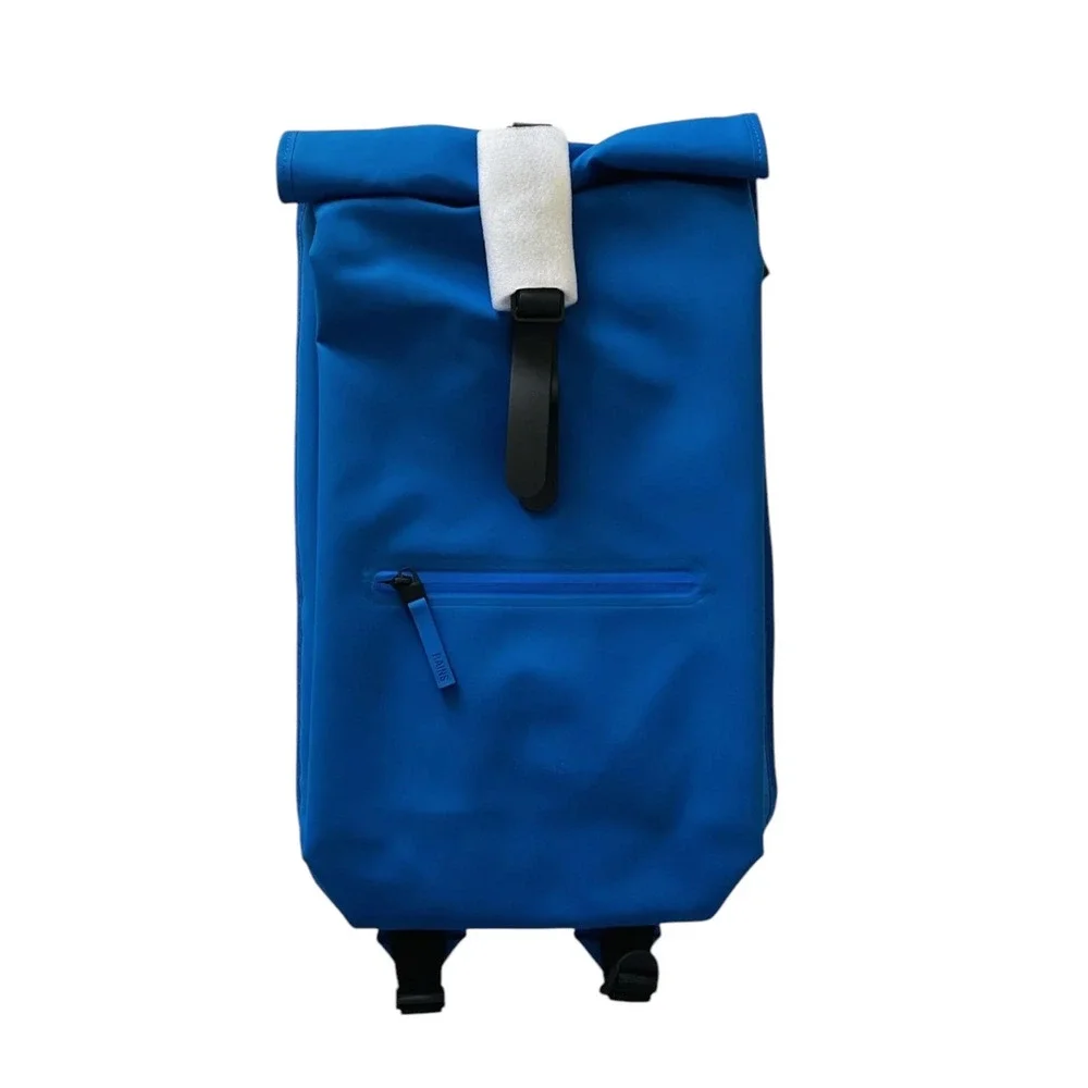 NWT! Rains Rolltop Rucksack W3 in Blue Waves - Unisex