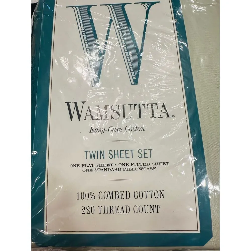 Wamsutta twin sheet set 220 thread count combed cotton bedding light green