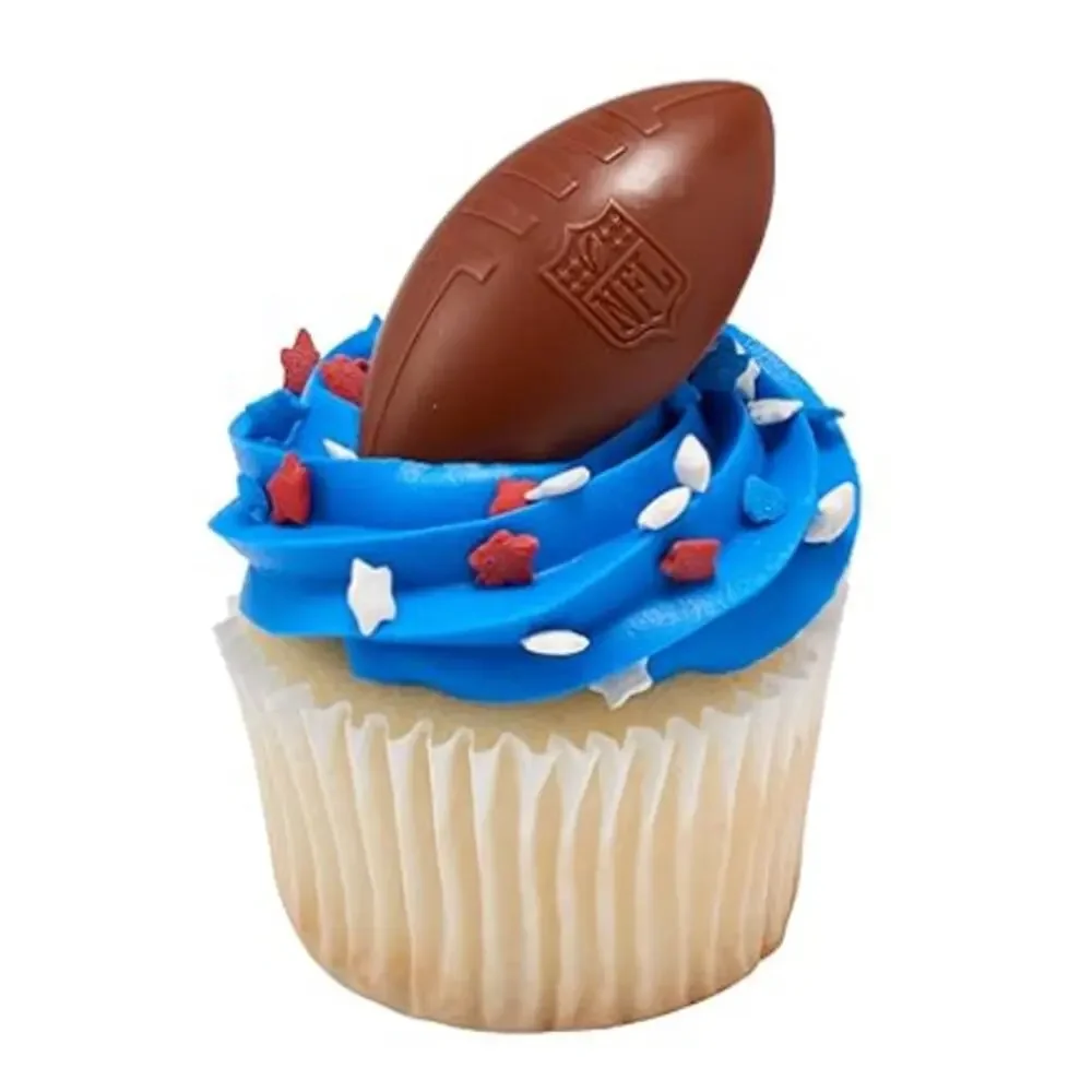 24 Pack Cupcake Decorations, NFL Football Rings, Food Safe Cake Toppers