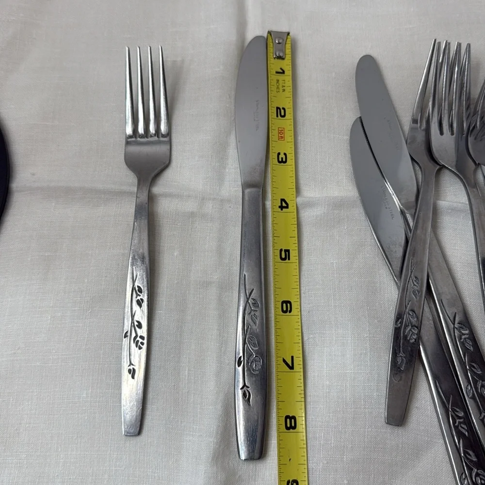 Summer Breeze Floral Pattern Sears & Roebuck Stainless Steel Flatware 8 Pc Japan