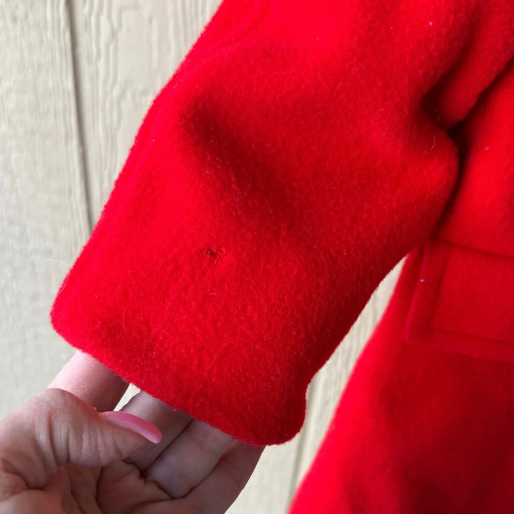 Vintage Classic Red Kids Peacoat 3 to 4 T size tag is worn out