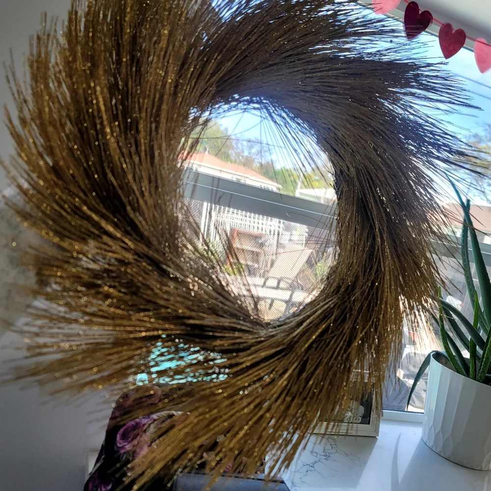 Threshold Gold Wreath | Shimmer Long Needle PineLuxe Holiday Aesthetic 24