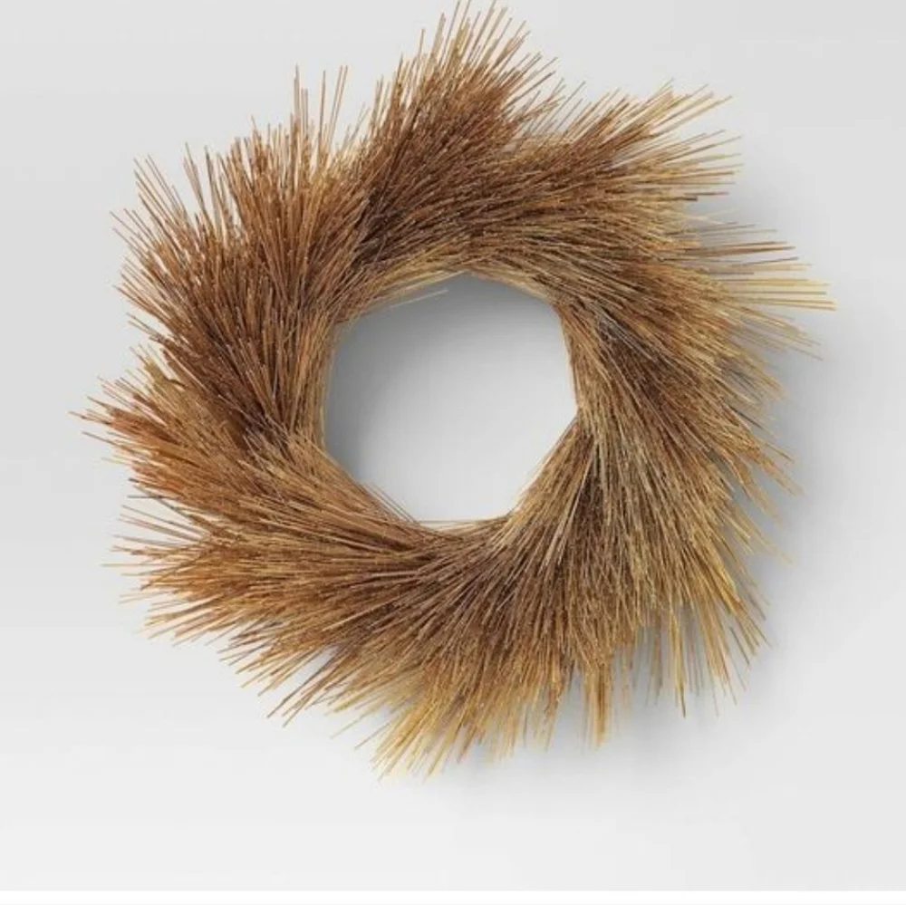 Threshold Gold Wreath | Shimmer Long Needle PineLuxe Holiday Aesthetic 24