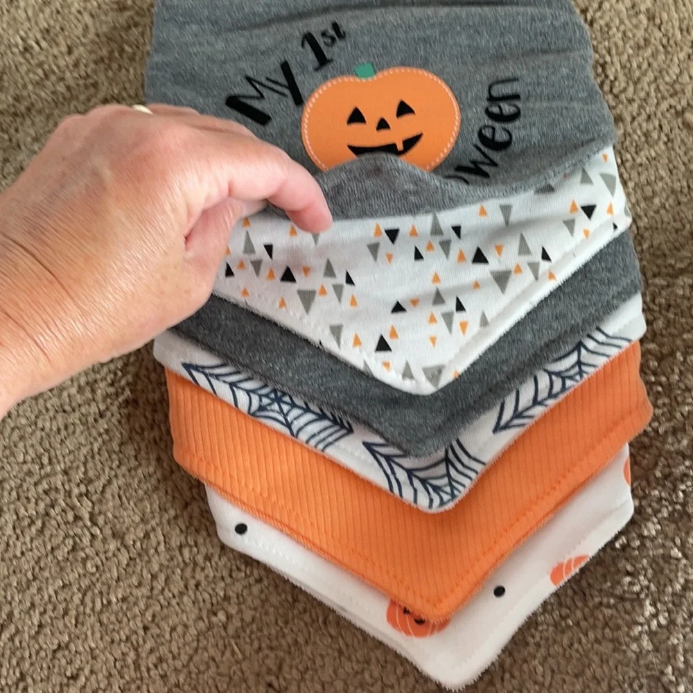 New 6 pack Baby Bib Bandanas Halloween Fall